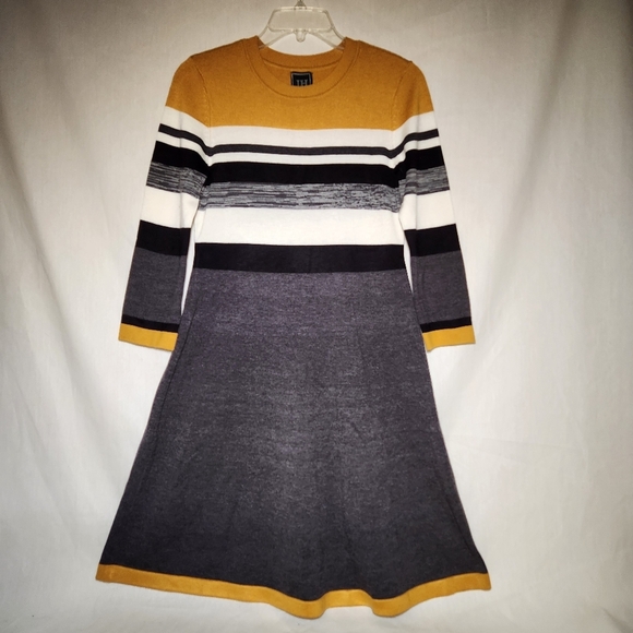 Jessica Howard Striped sweater Dress with Mustard Accents Clueless Preppy - Picture 1 of 8